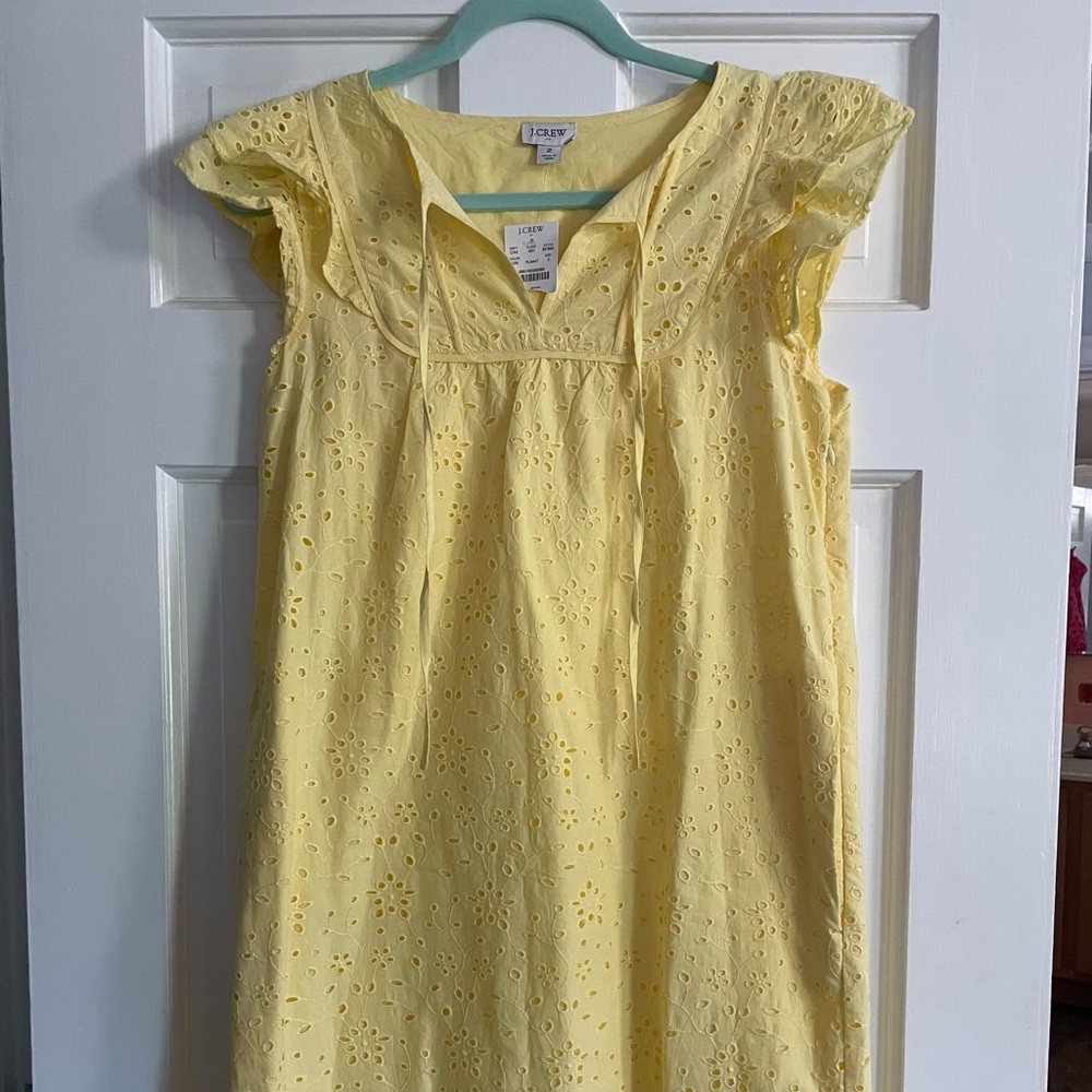 J crew light yellow eyelet sundress